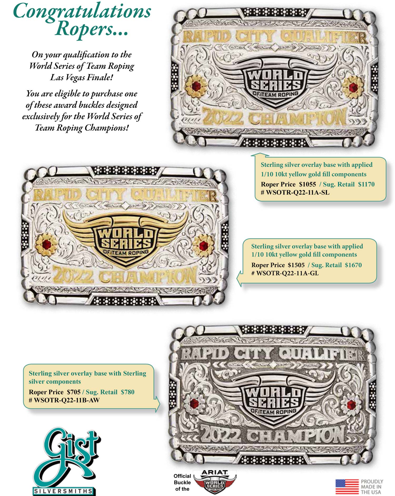 Qualified Winners Buckle Order Form