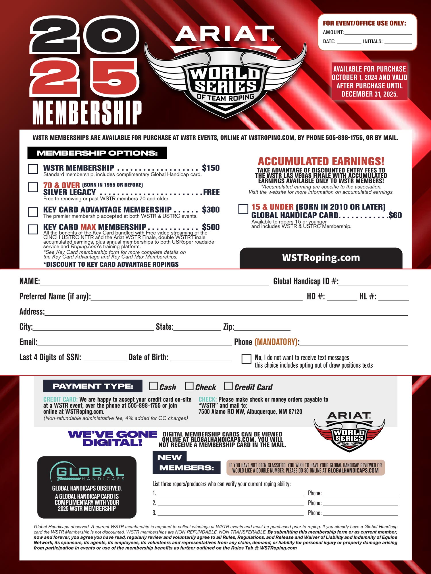 2025 WSTR Membership Form