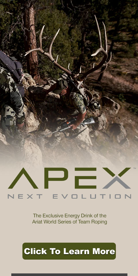Apex: Next Evolution. The exclusive energy drink of the Ariate World Series of Team Roping. Click to learn more.