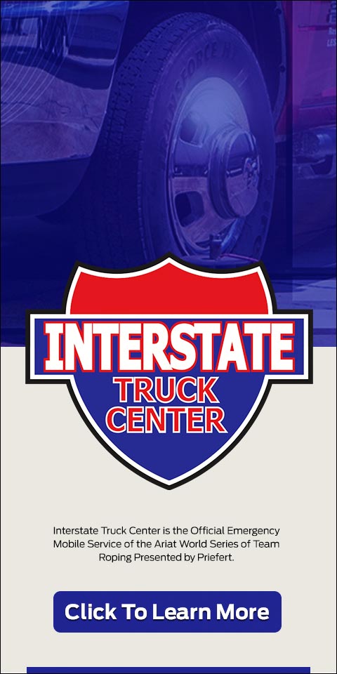 Interstate Truck Center is the official emergency mobile service of the Ariat World Series of Team Roping presented by Priefert. Click to learn more.
